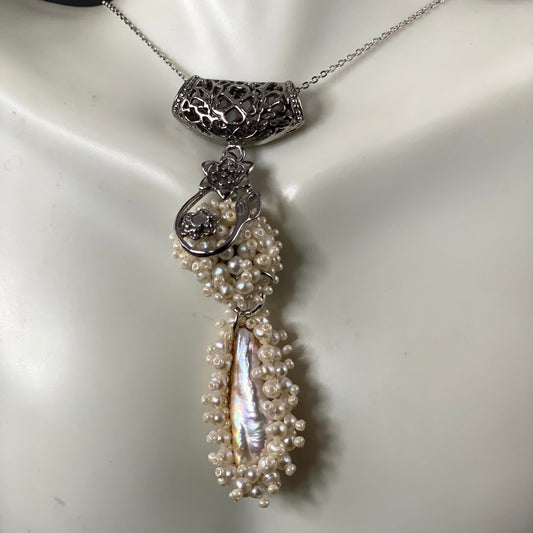 Victorian Style Bridal Pearl Pendant