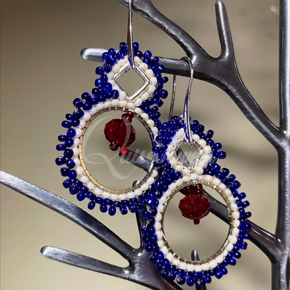 Beaded Circle Earrings-QuiseJewels