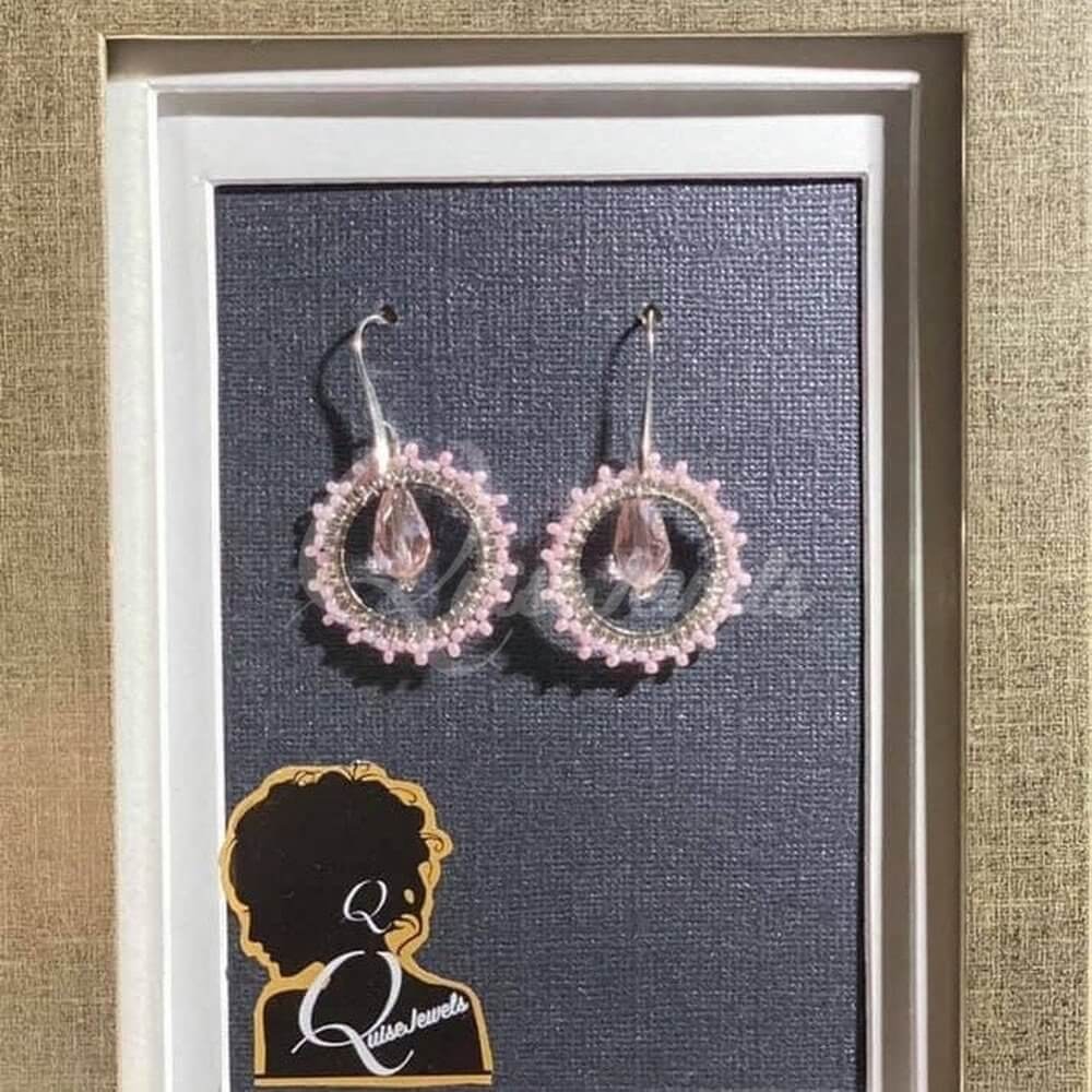 Beaded Circle Earrings-QuiseJewels