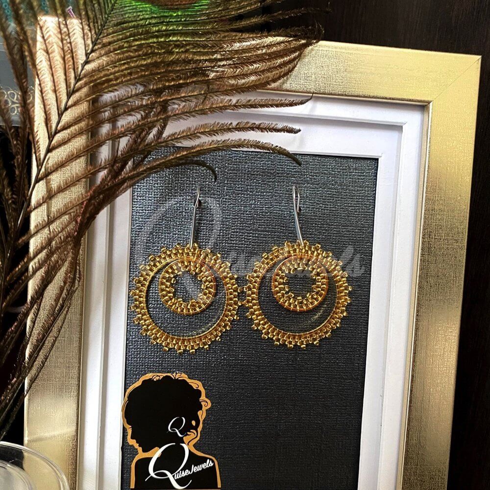 Beaded Circle Earrings-QuiseJewels