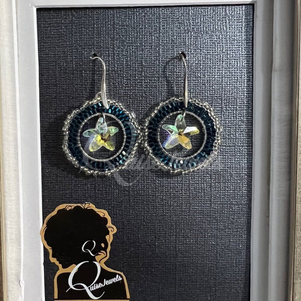 Beaded Circle Earrings-QuiseJewels