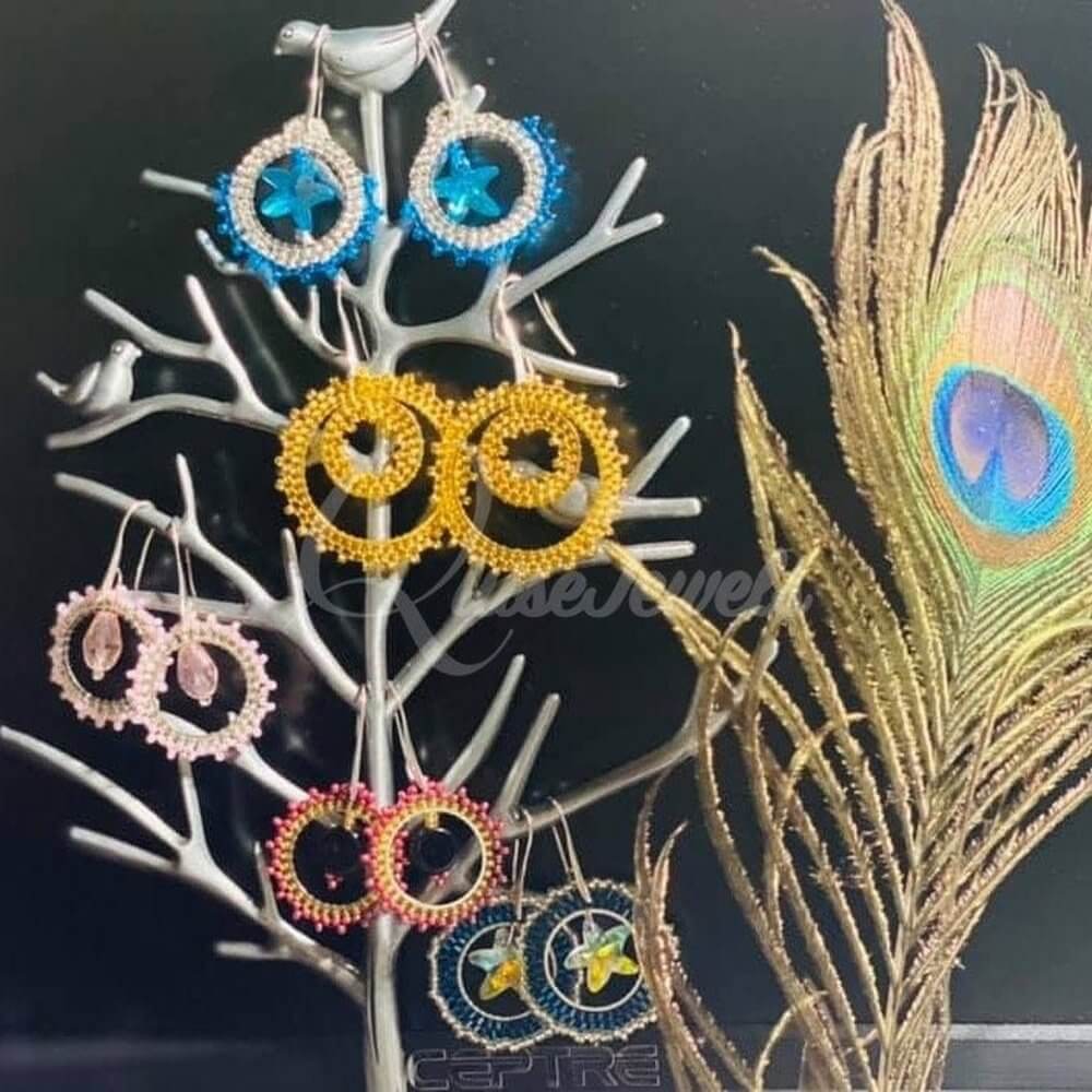 Beaded Circle Earrings-QuiseJewels