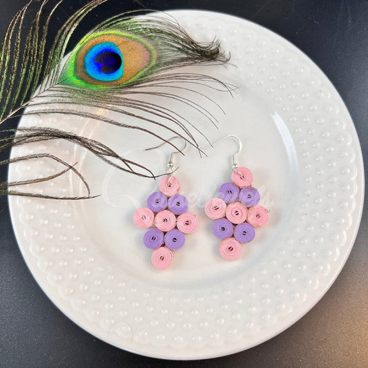 Diamond multiple color Quilling Earrings-QuiseJewels