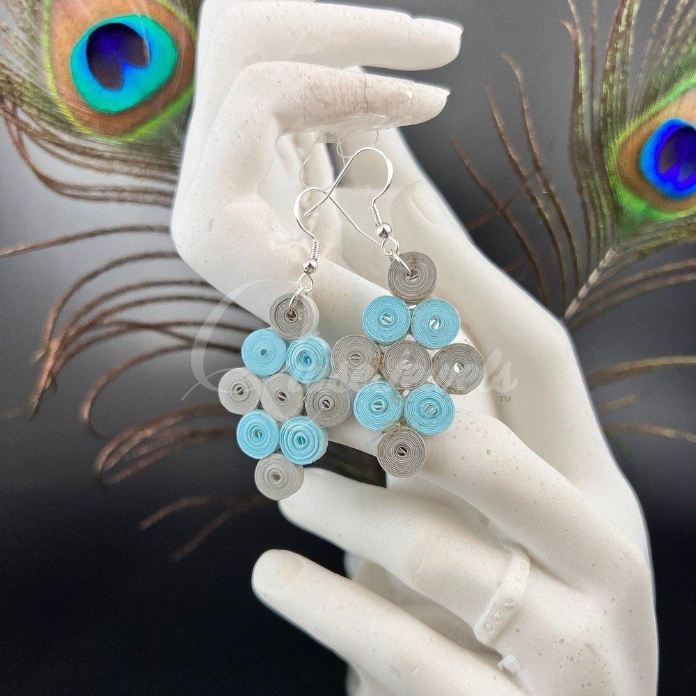 Diamond multiple color Quilling Earrings-QuiseJewels