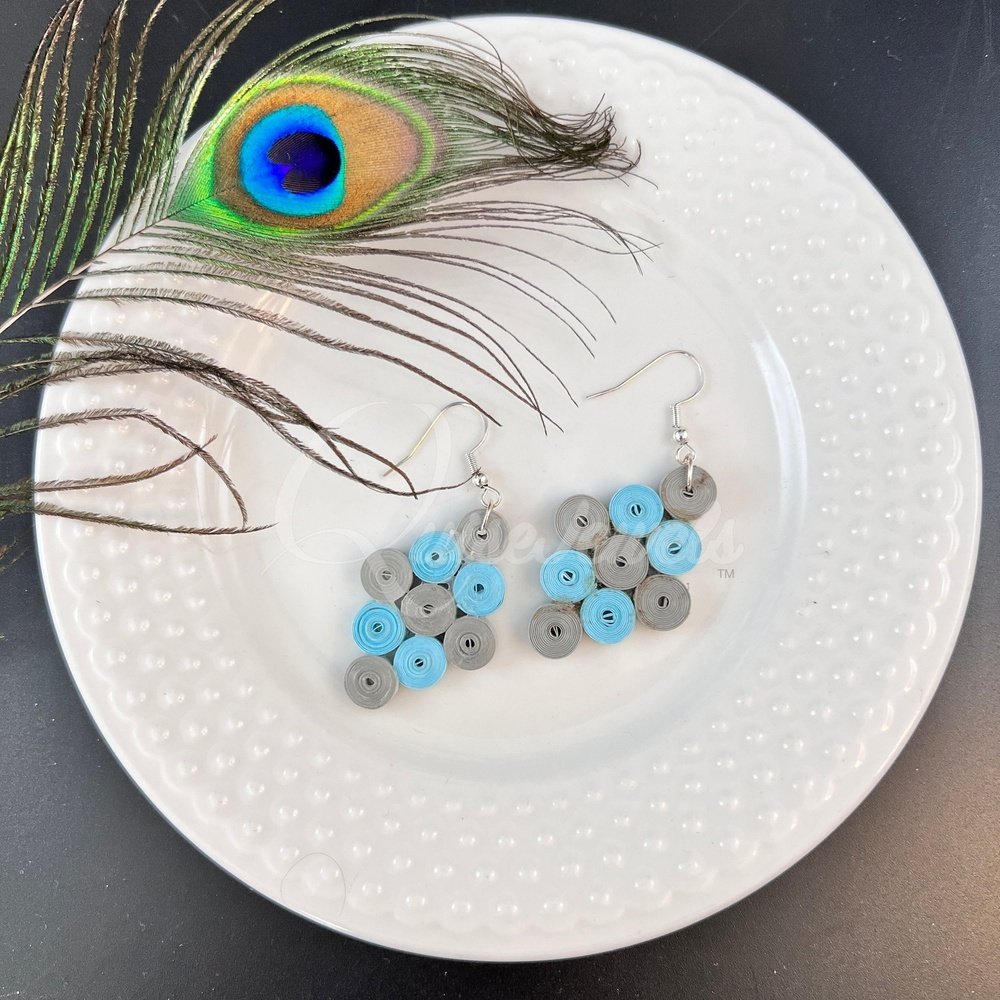 Diamond multiple color Quilling Earrings-QuiseJewels