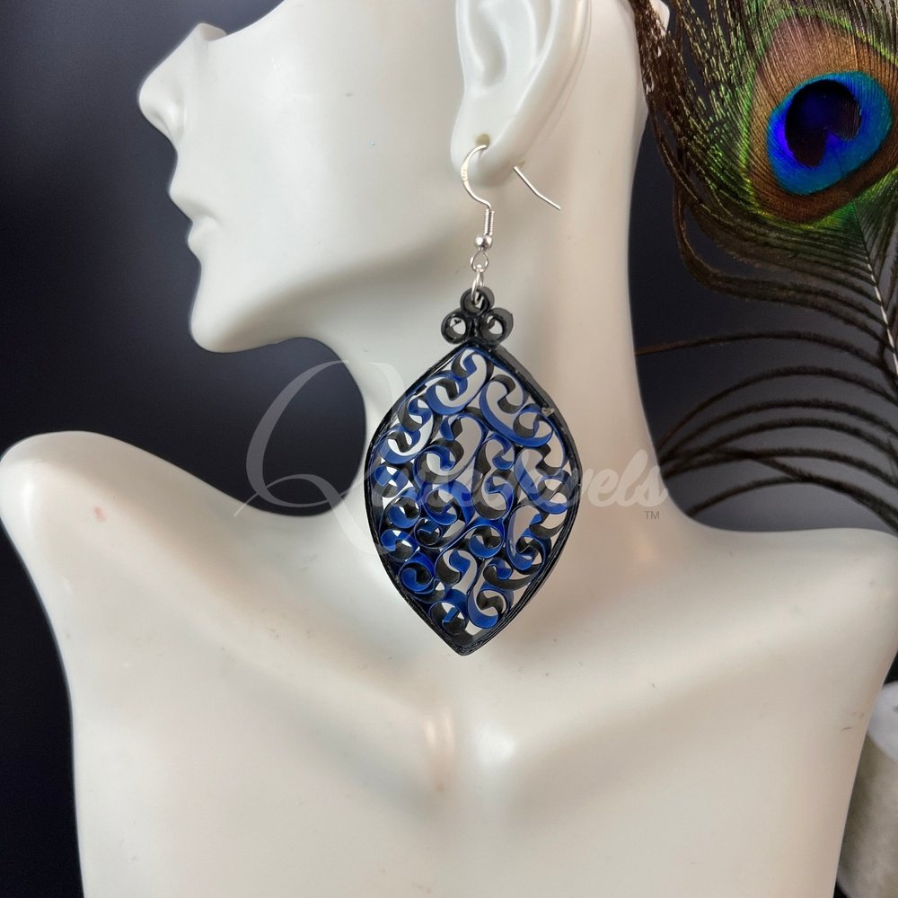 Dual Large Marquee Quilling Earrings-QuiseJewels