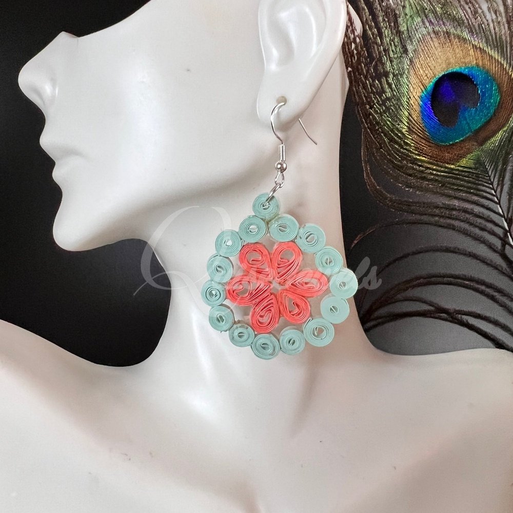 Filigree Circle Quilling Earrings-QuiseJewels