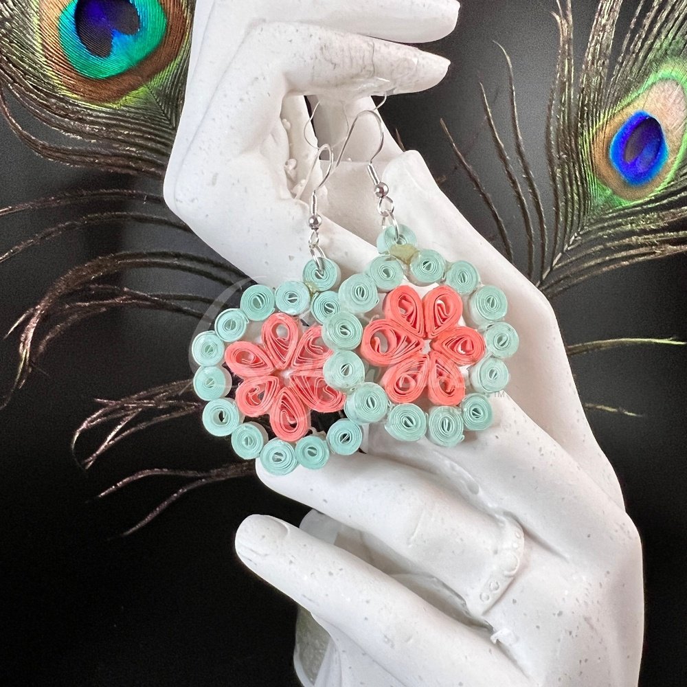 Filigree Circle Quilling Earrings-QuiseJewels
