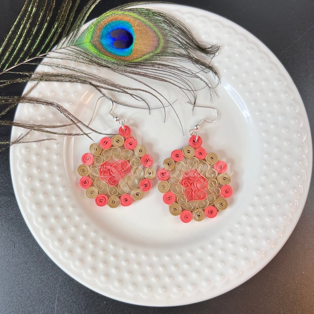 Filigree Circle Quilling Earrings-QuiseJewels