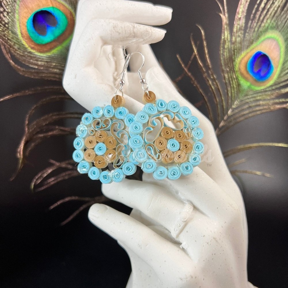 Filigree Circle Quilling Earrings-QuiseJewels