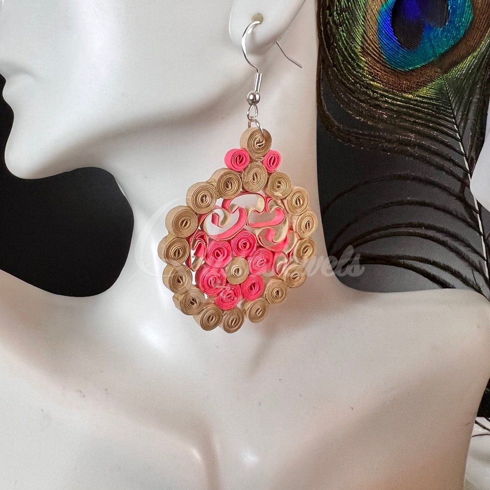 Filigree Circle Quilling Earrings-QuiseJewels