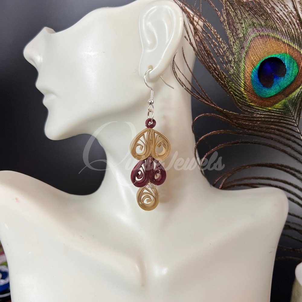 Filigree Floral Quilling Earrings-QuiseJewels