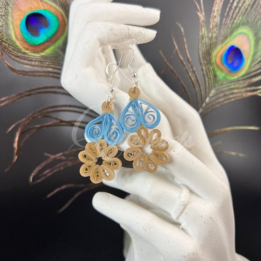 Filigree Floral Quilling Earrings-QuiseJewels