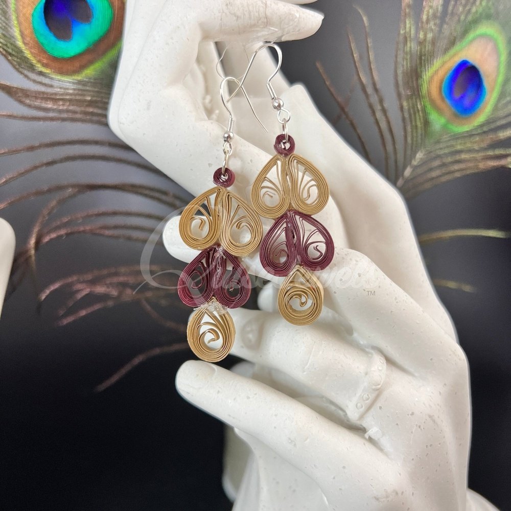Filigree Floral Quilling Earrings-QuiseJewels