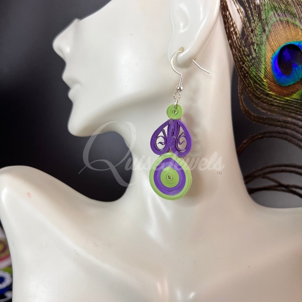 Filigree Floral Quilling Earrings-QuiseJewels