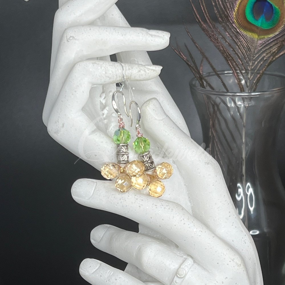 Fruity Crystal Drop Earrings-QuiseJewels