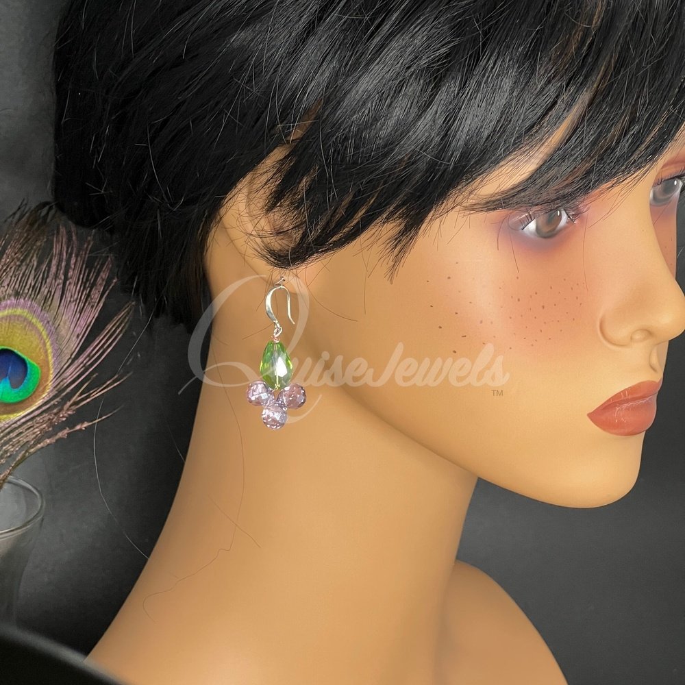Fruity Crystal Drop Earrings-QuiseJewels