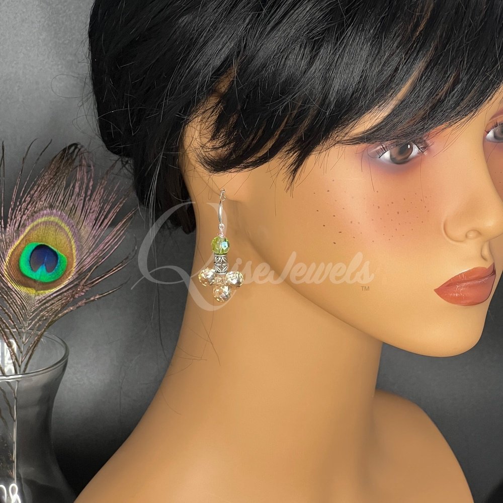 Fruity Crystal Drop Earrings-QuiseJewels