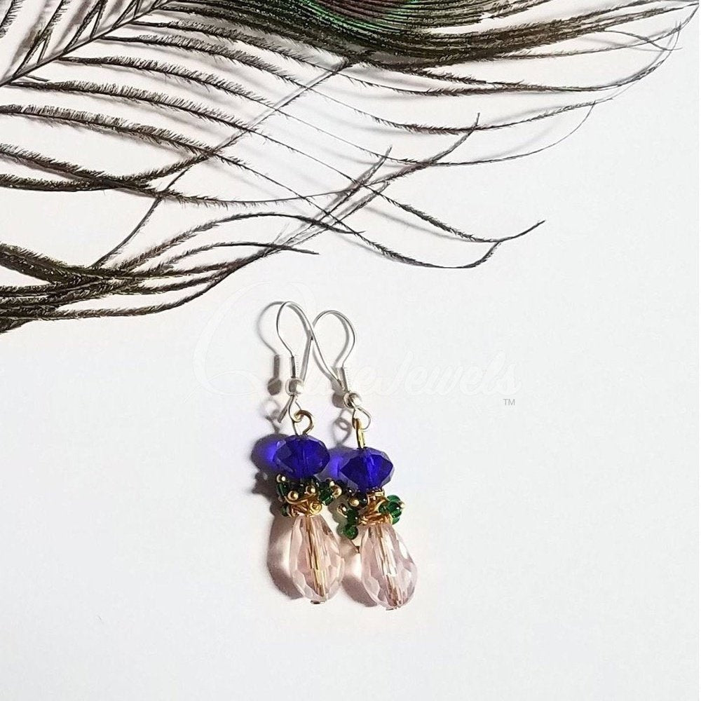 Indigo Clouds Crystal Earrings-QuiseJewels