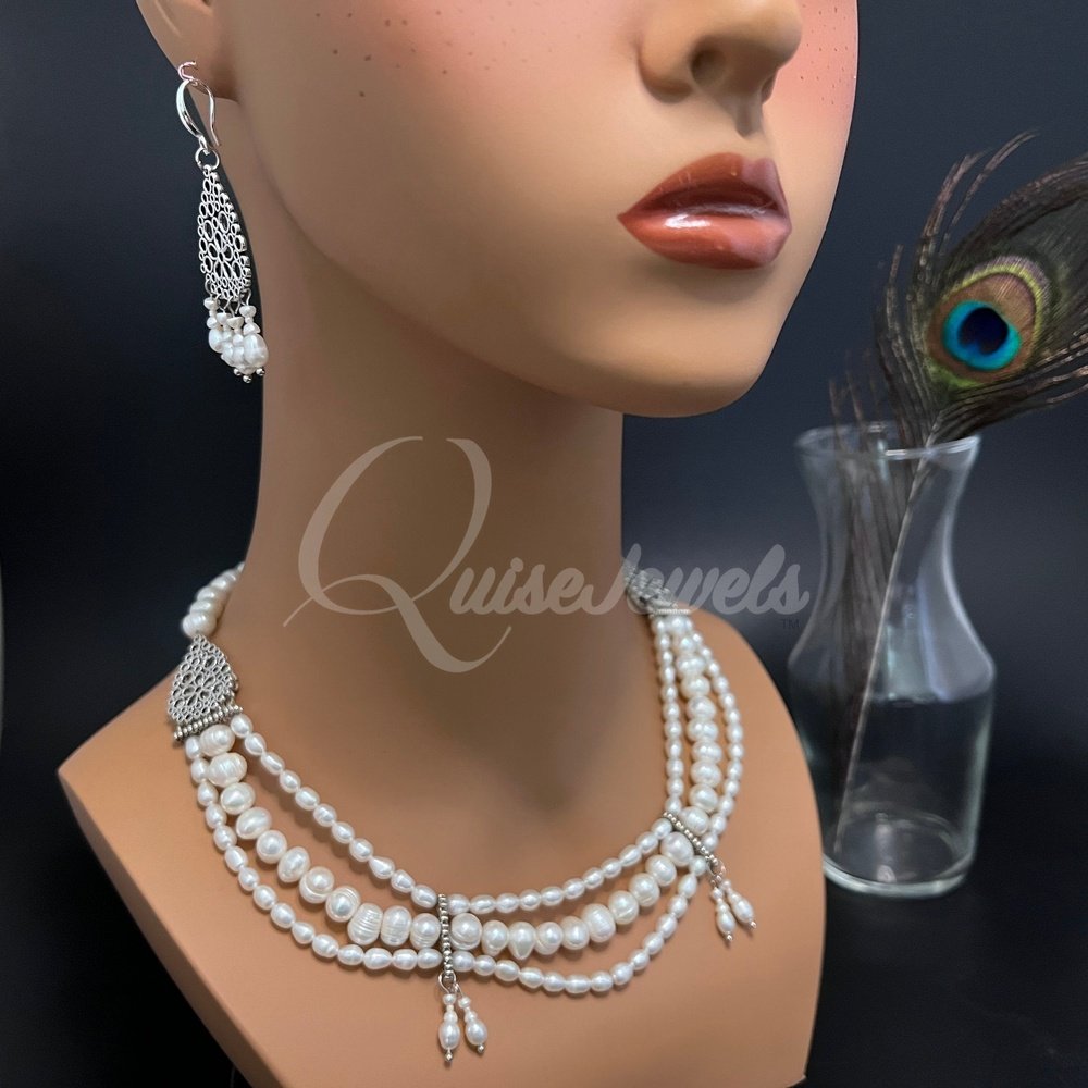 Layered Pearl Jewelry Set-QuiseJewels