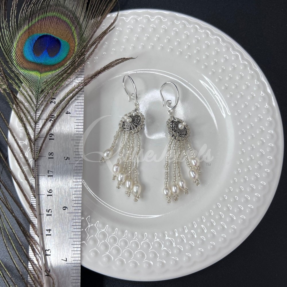Pearl Chandelier Earrings-QuiseJewels