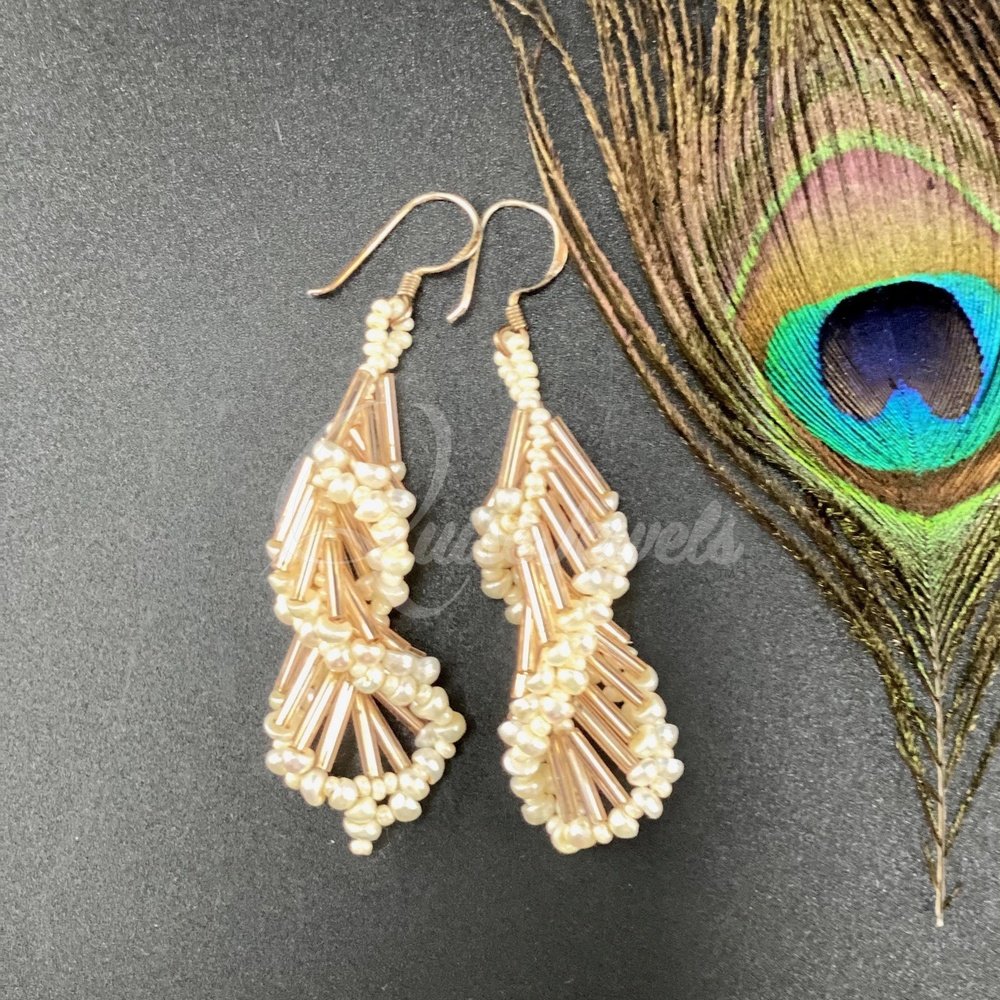 Pearly Swirl Earrings-QuiseJewels