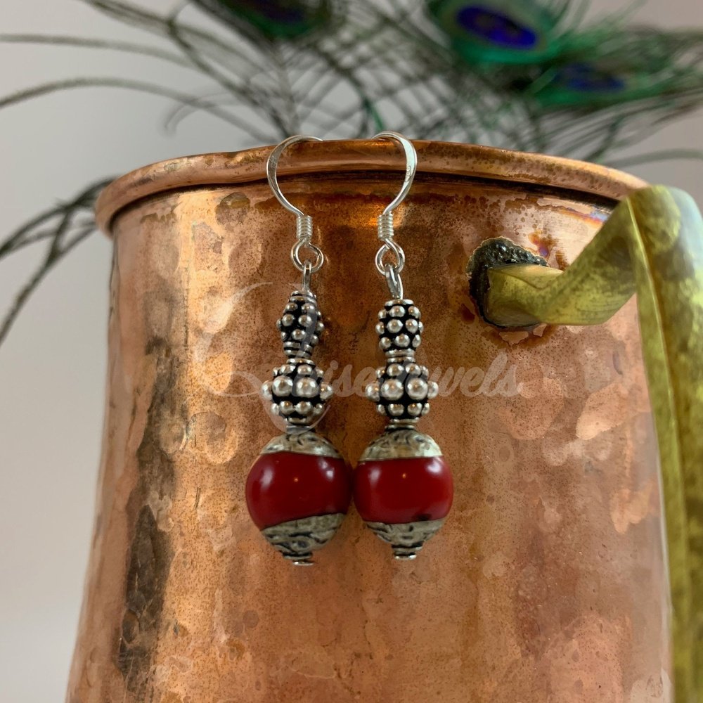 Red Jasper Resin Dangles-QuiseJewels