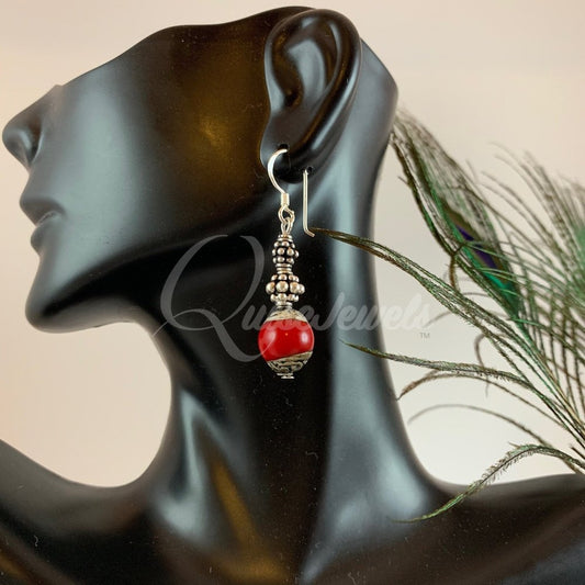 Red Jasper Resin Dangles-QuiseJewels