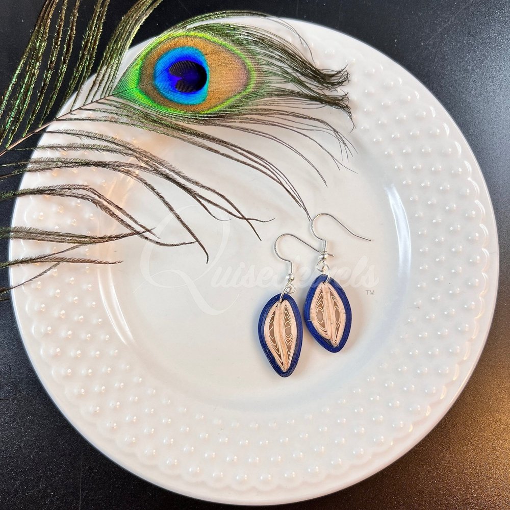 Small Drop Flower Seed Quilling Earrings-QuiseJewels