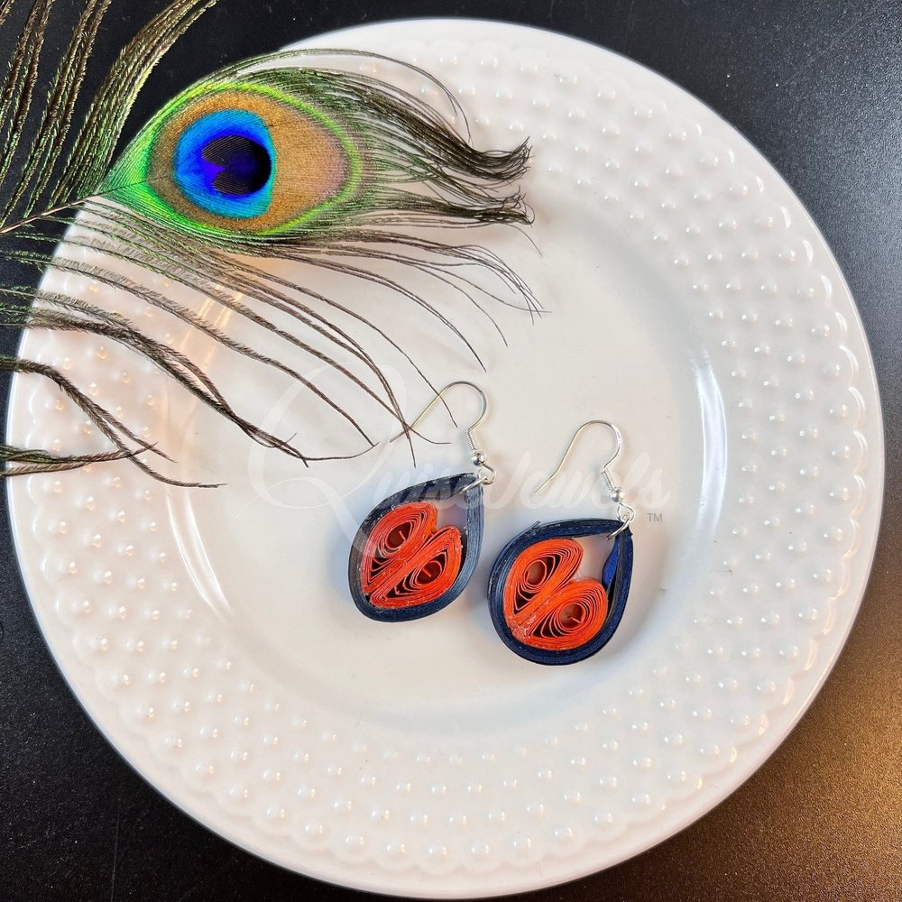 Small Drop Flower Seed Quilling Earrings-QuiseJewels