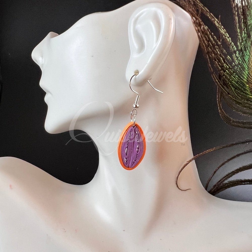 Small Drop Flower Seed Quilling Earrings-QuiseJewels