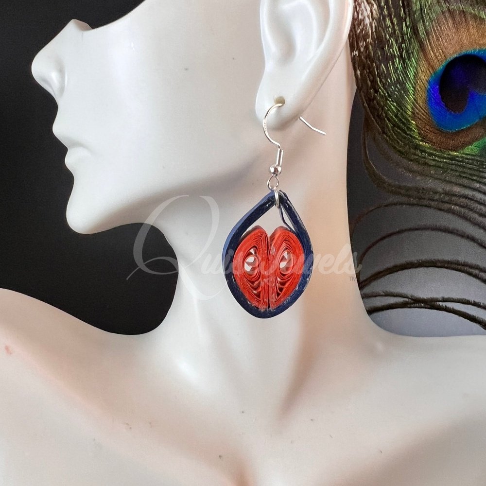 Small Drop Flower Seed Quilling Earrings-QuiseJewels
