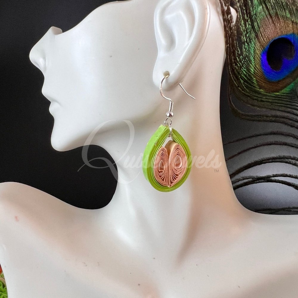 Small Drop Flower Seed Quilling Earrings-QuiseJewels