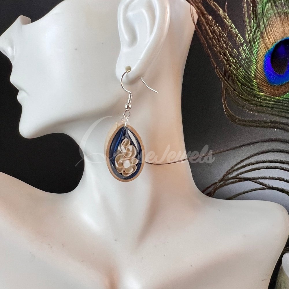 Small Drop Flower Seed Quilling Earrings-QuiseJewels