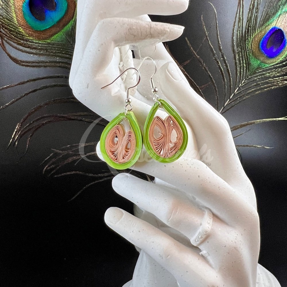 Small Drop Flower Seed Quilling Earrings-QuiseJewels