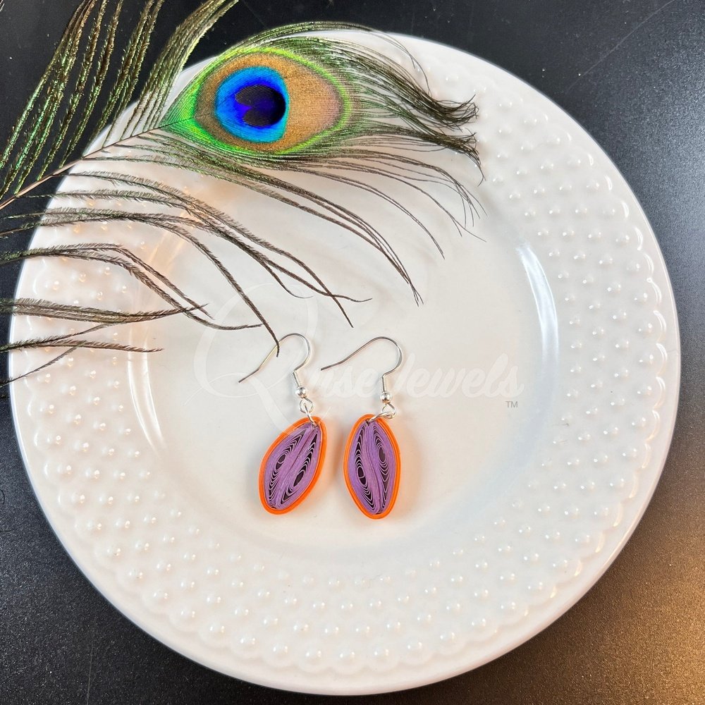 Small Drop Flower Seed Quilling Earrings-QuiseJewels