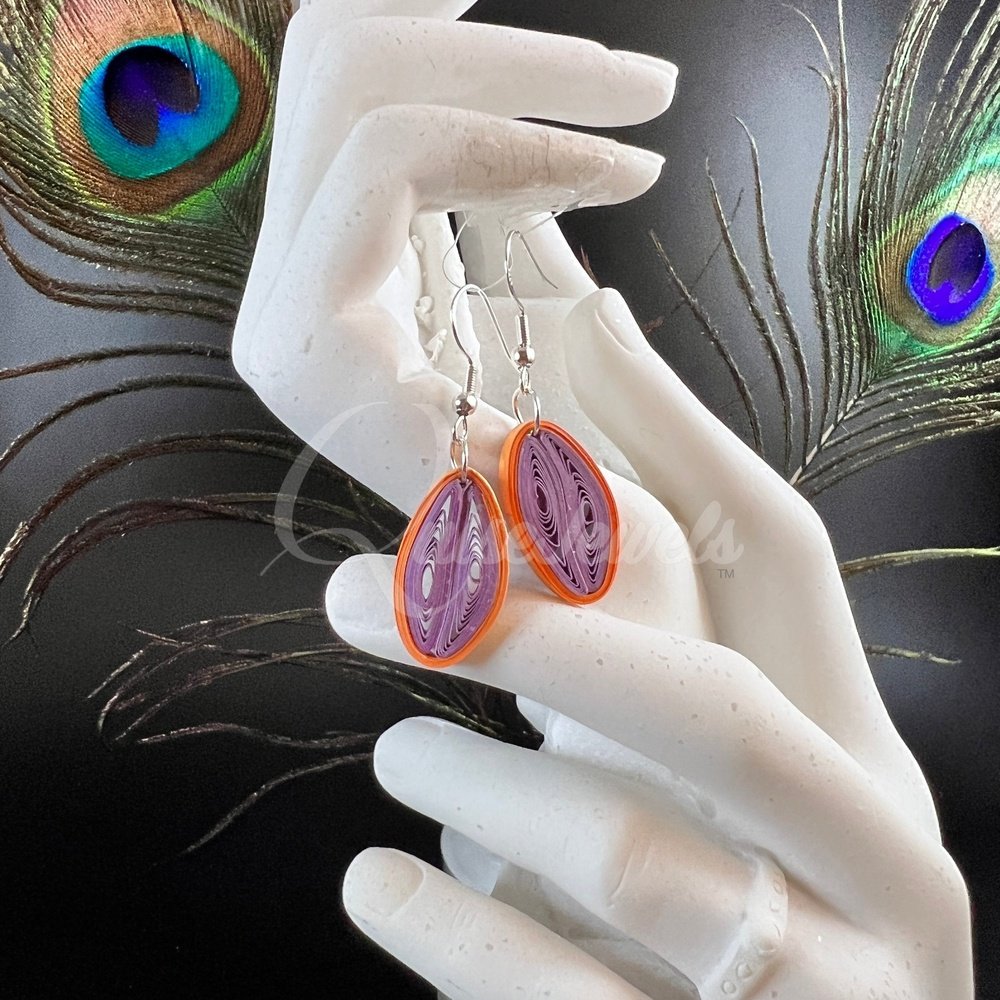 Small Drop Flower Seed Quilling Earrings-QuiseJewels