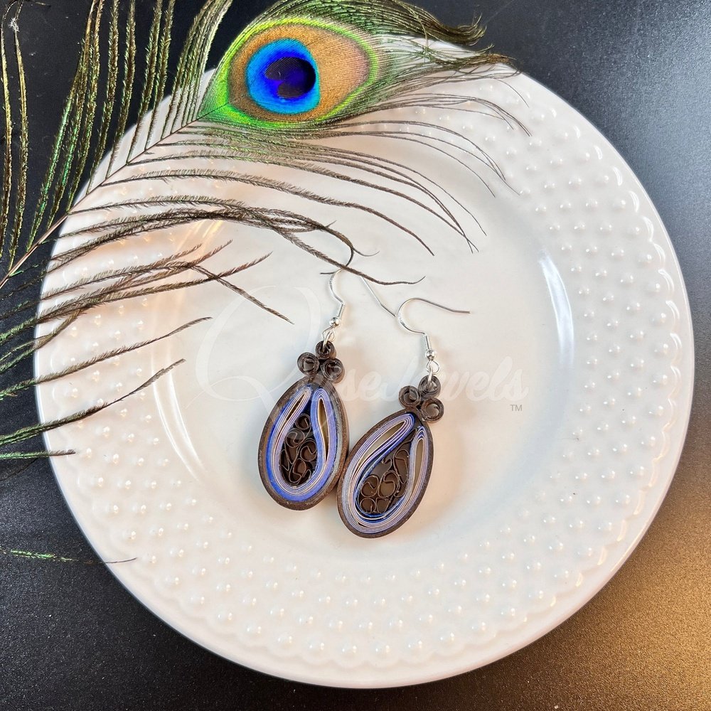 Small Tear Drop Quilling Earrings-QuiseJewels