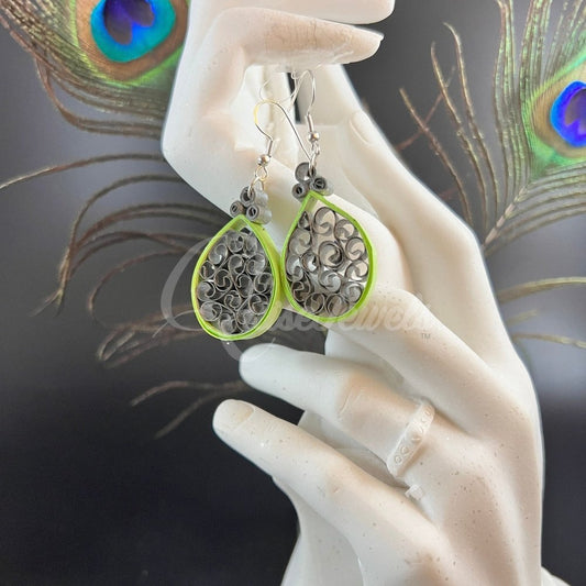 Small Tear Drop Quilling Earrings-QuiseJewels