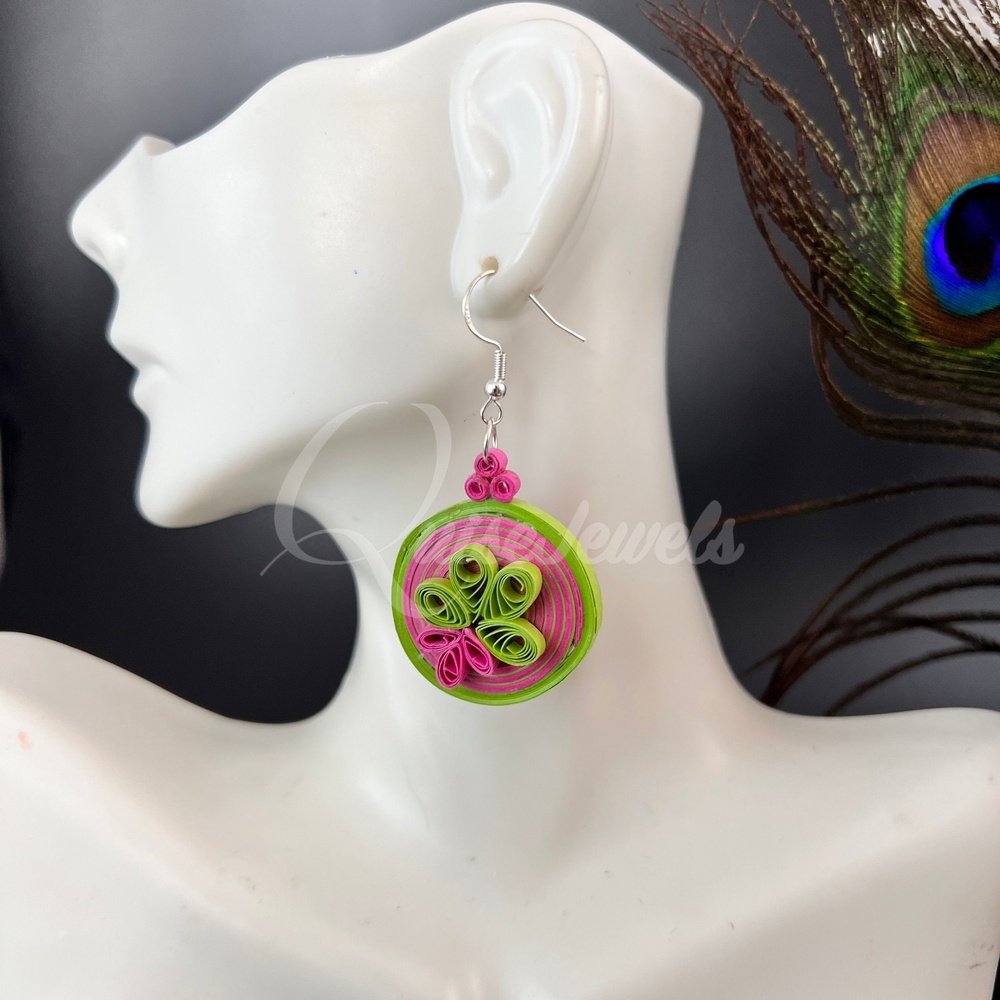 Solid Circle Quilling Earrings-QuiseJewels