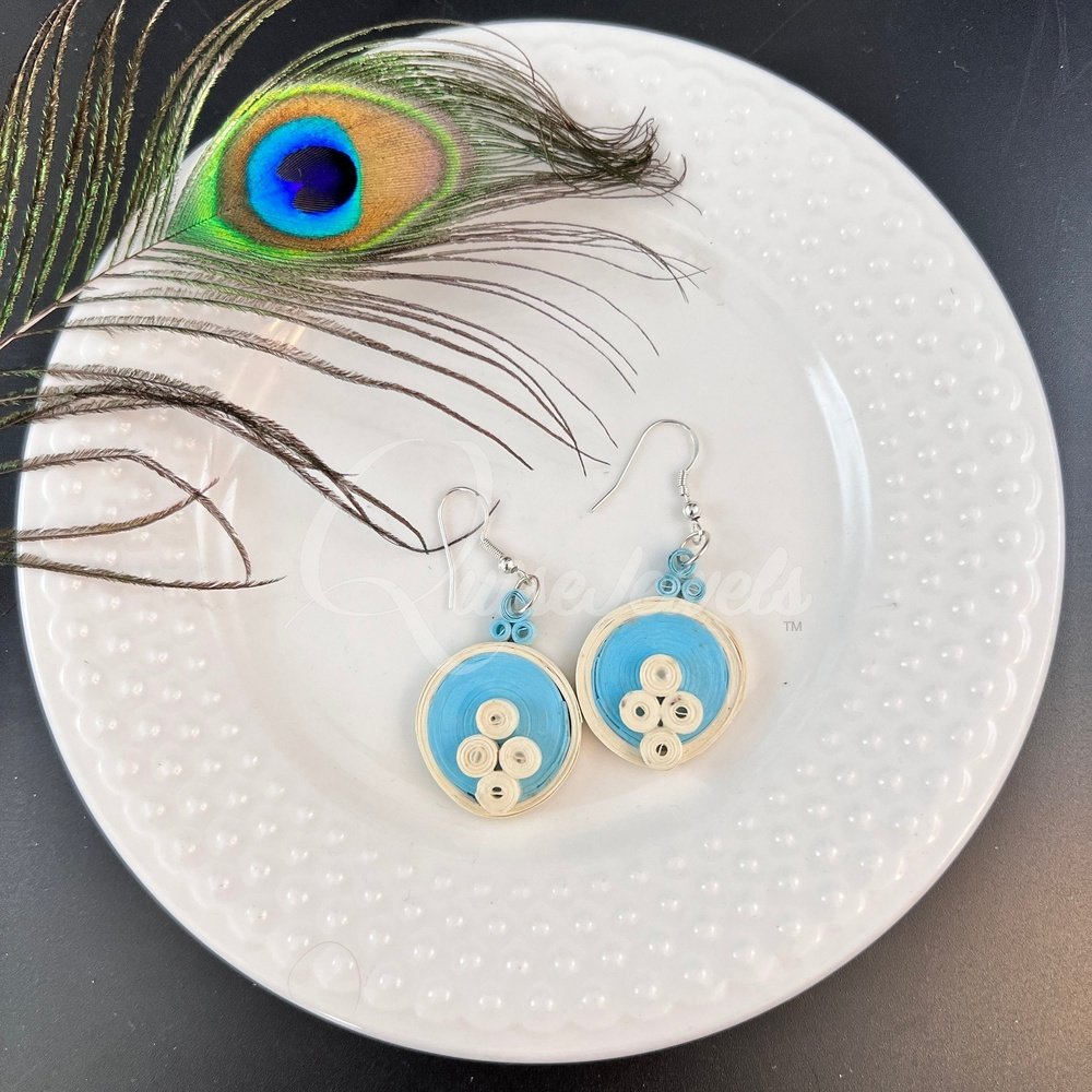 Solid Circle Quilling Earrings-QuiseJewels
