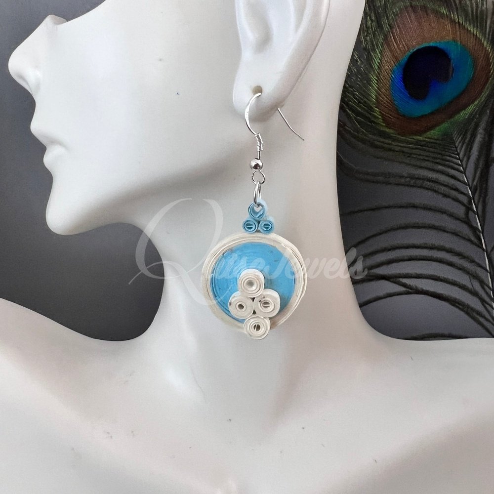 Solid Circle Quilling Earrings-QuiseJewels