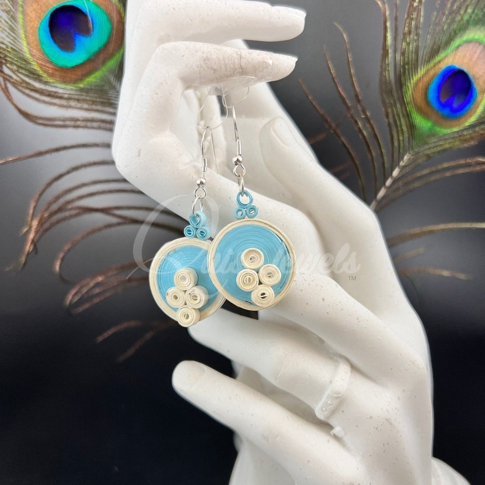Solid Circle Quilling Earrings-QuiseJewels