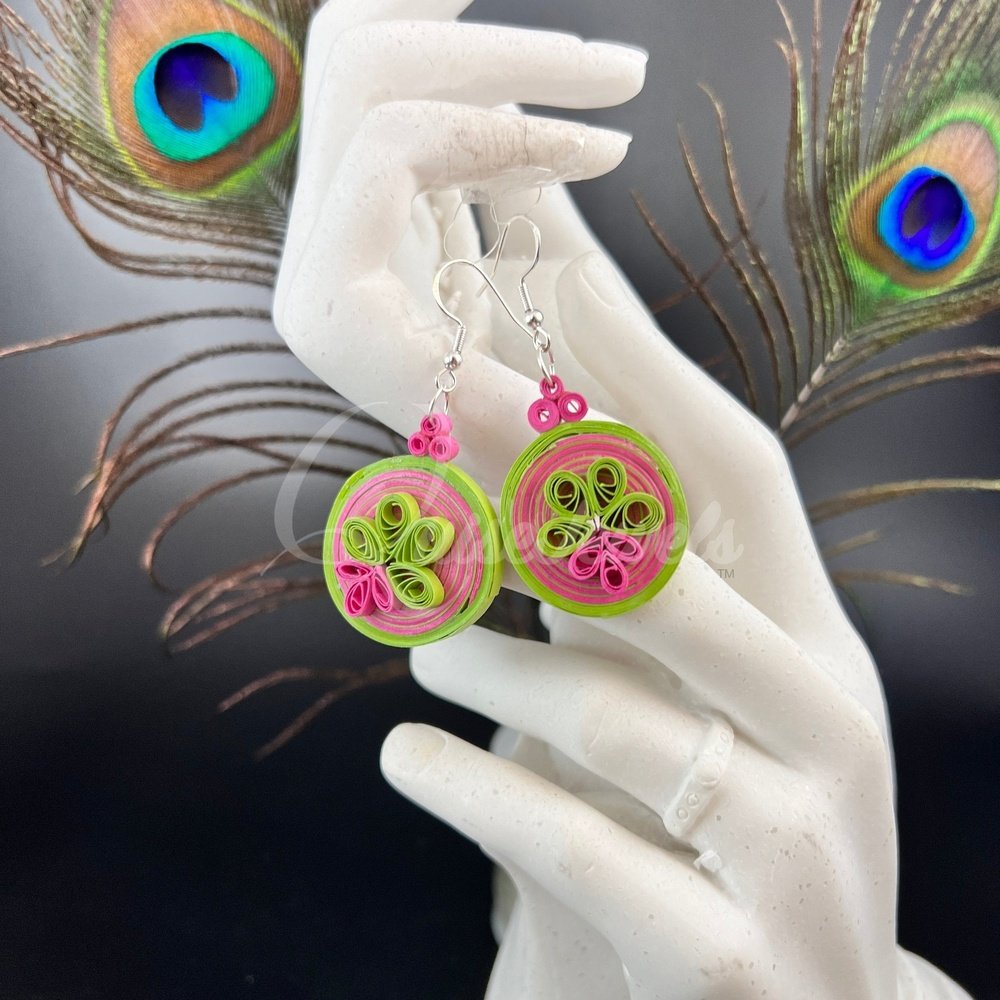 Solid Circle Quilling Earrings-QuiseJewels