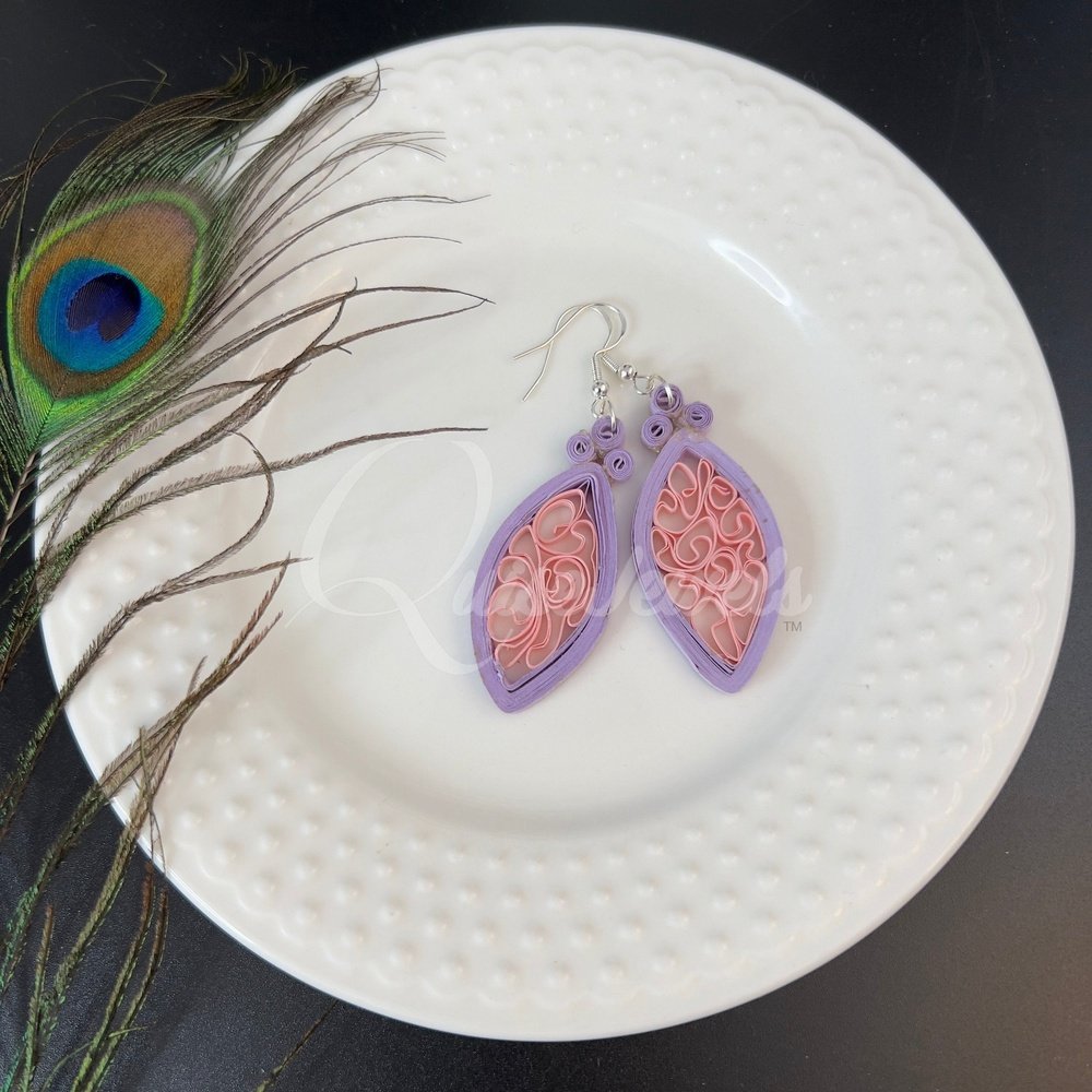Solid Small Marquee Quilling Earrings-QuiseJewels