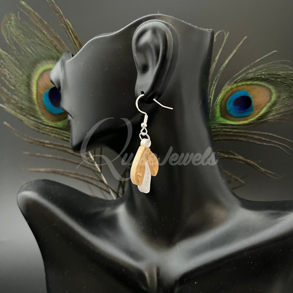 Three leaf Paper Quilling Earrings-QuiseJewels