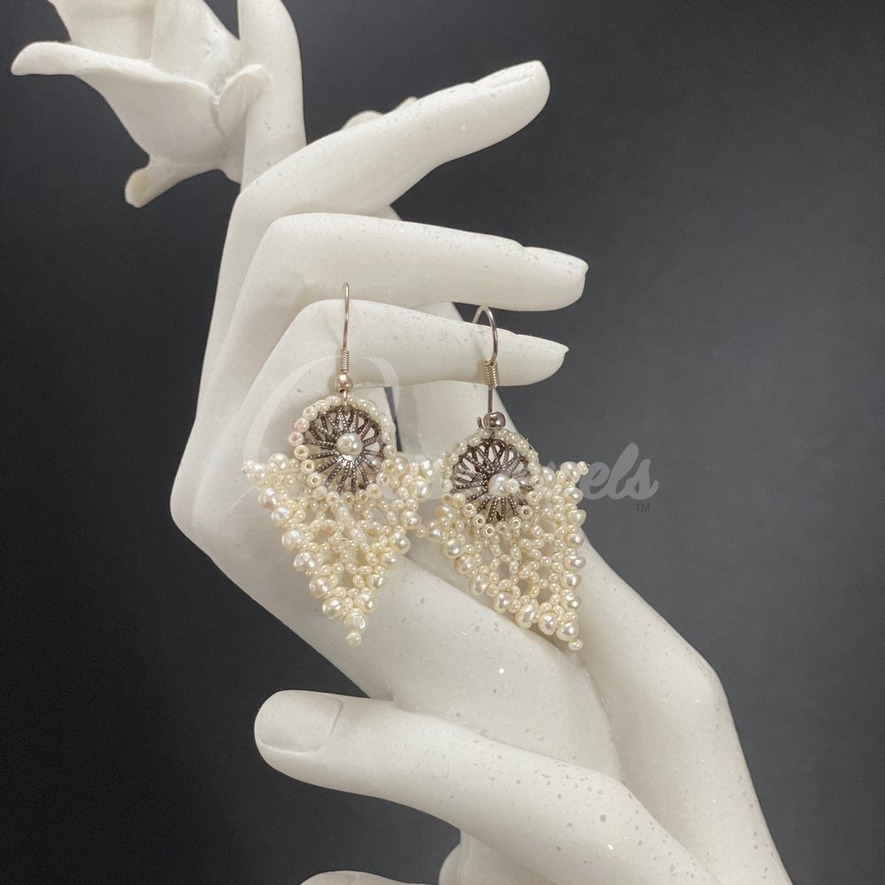 Triangle Net Earrings-QuiseJewels