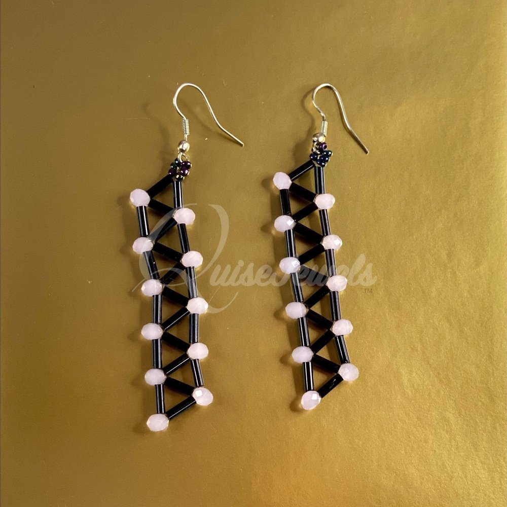 Zig zag Triangle Path Earrings-QuiseJewels