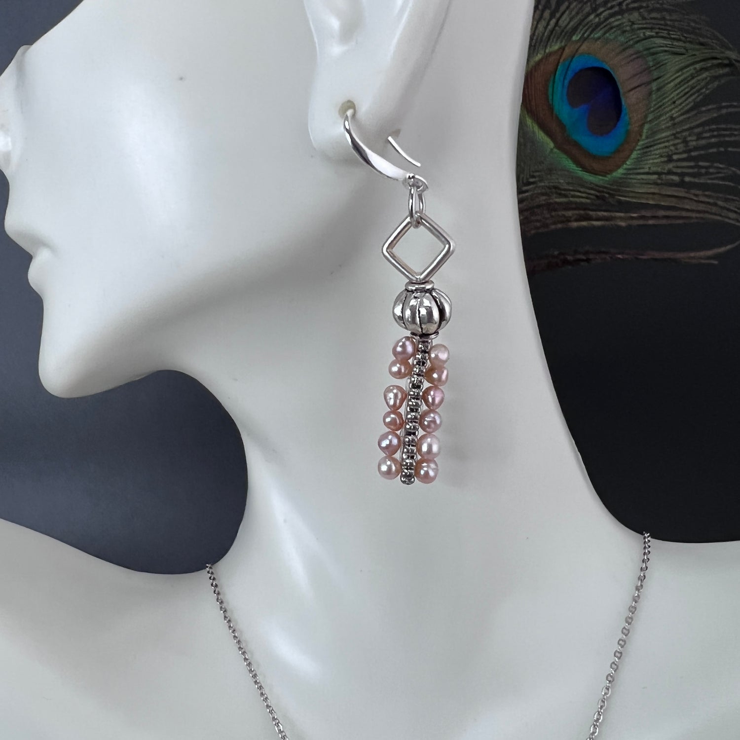 Seed Pearl and pewter Earrings