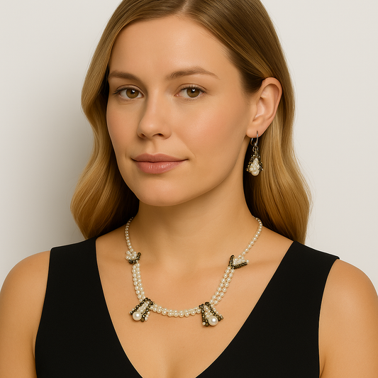 Antique Layered Pearl Jewelry Set